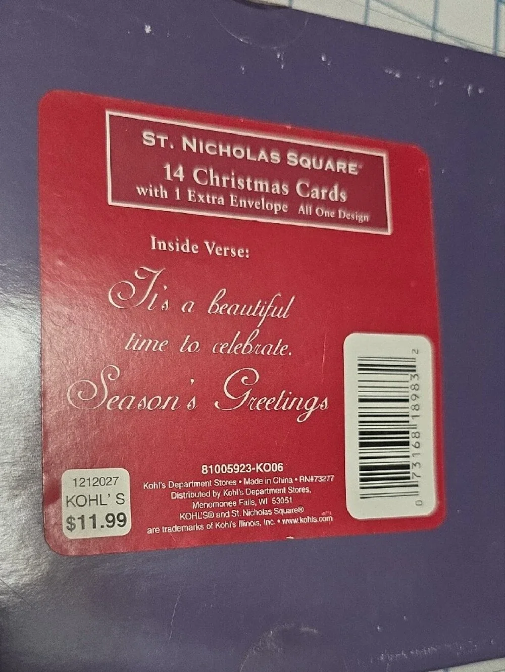 St. Nicholas Square Cream 4x6 Landscape Photo Frame Card W Envelopes, Bx Of 14